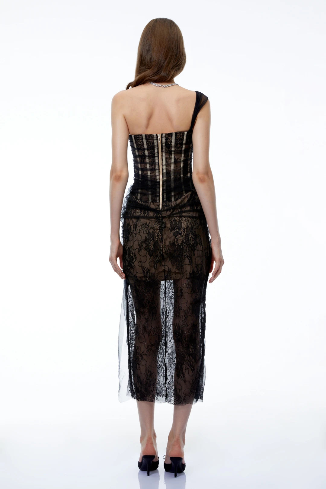 Vestido de Noche Ajustado con Escote Corazón y Abertura Lateral – Vestido Elegante de Fiesta