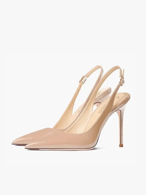 Zapatos de Tacón Alto Destalonados con Punta Fina y Correa Ajustable "Alurea"