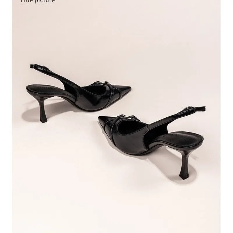 Zapatos de Tacón Destalonados con Hebilla y Punta Fina "Alurea"