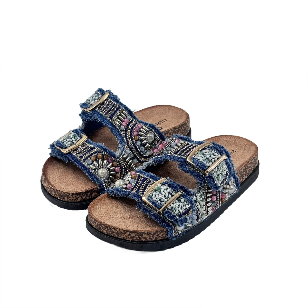 Sandalia Bio Vaquera con Pedrería y Abalorios – Estilo Boho Chic