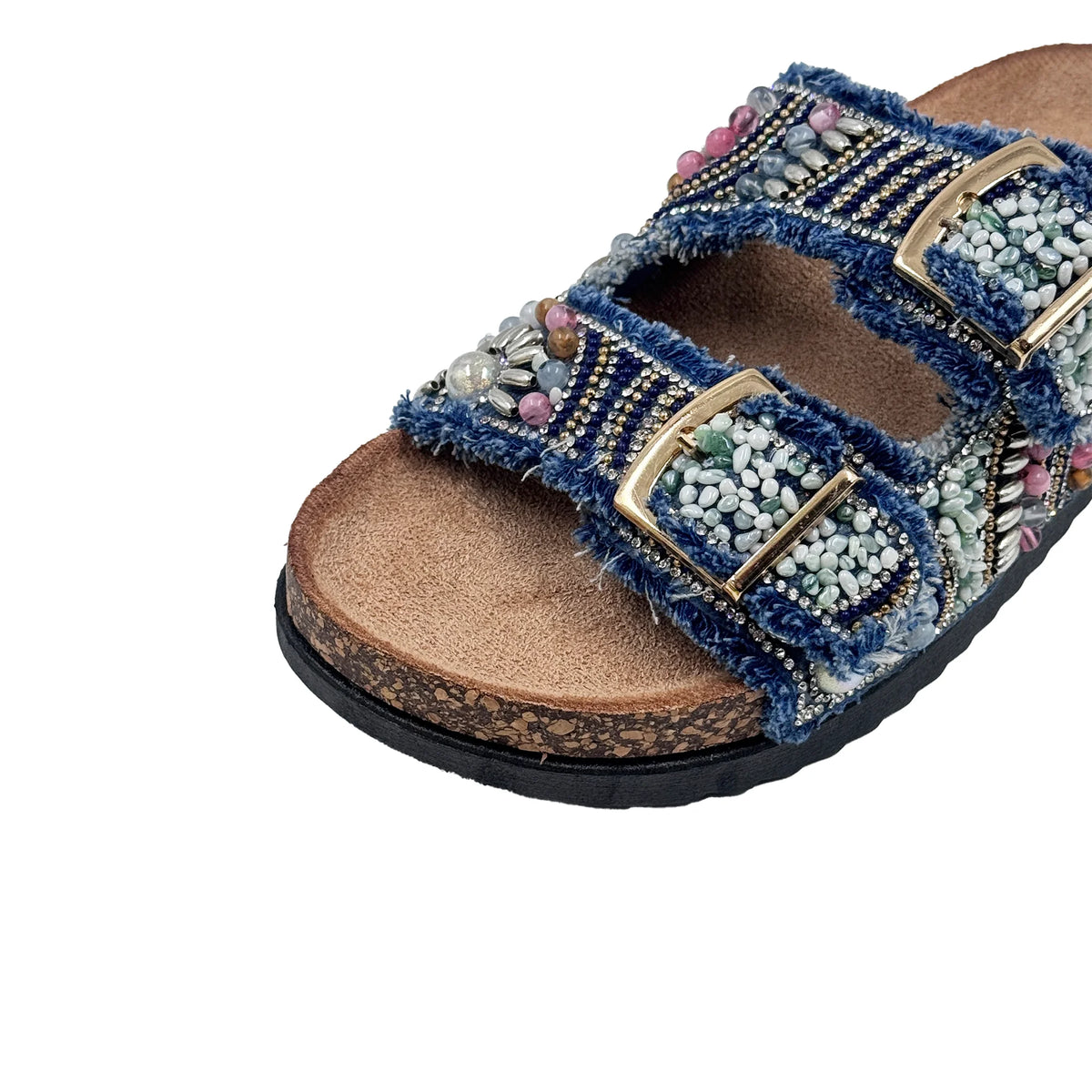 Sandalia Bio Vaquera con Pedrería y Abalorios – Estilo Boho Chic