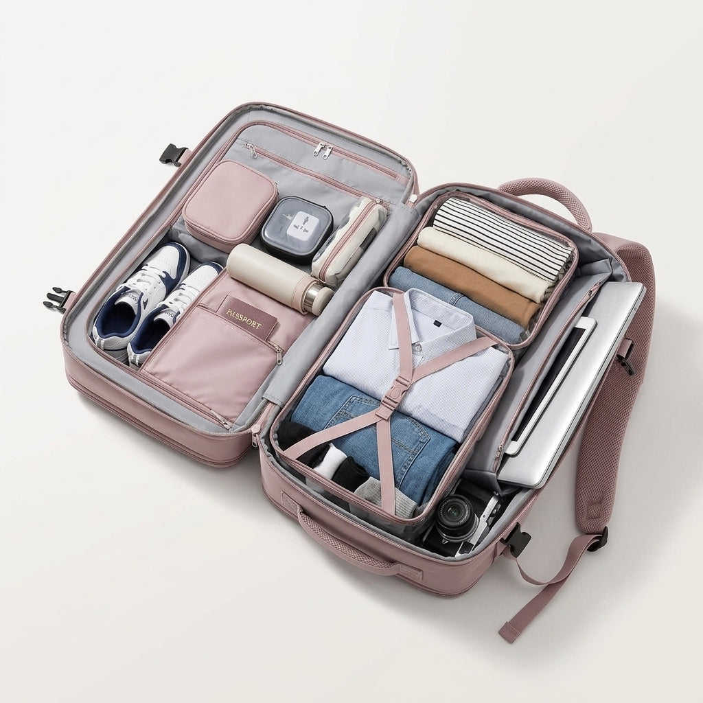 Mochila TravelFlex™ – Equipaje de Cabina, Impermeable y Multifuncional 🎒✈️