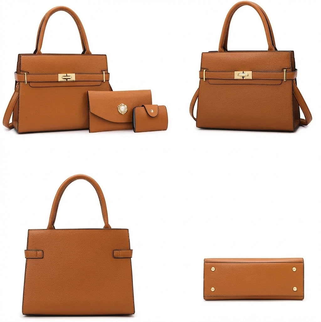 Bolso de Mano Elegante con Detalle de Hebilla