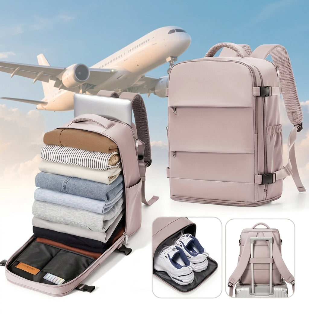 Mochila TravelFlex™ – Equipaje de Cabina, Impermeable y Multifuncional 🎒✈️