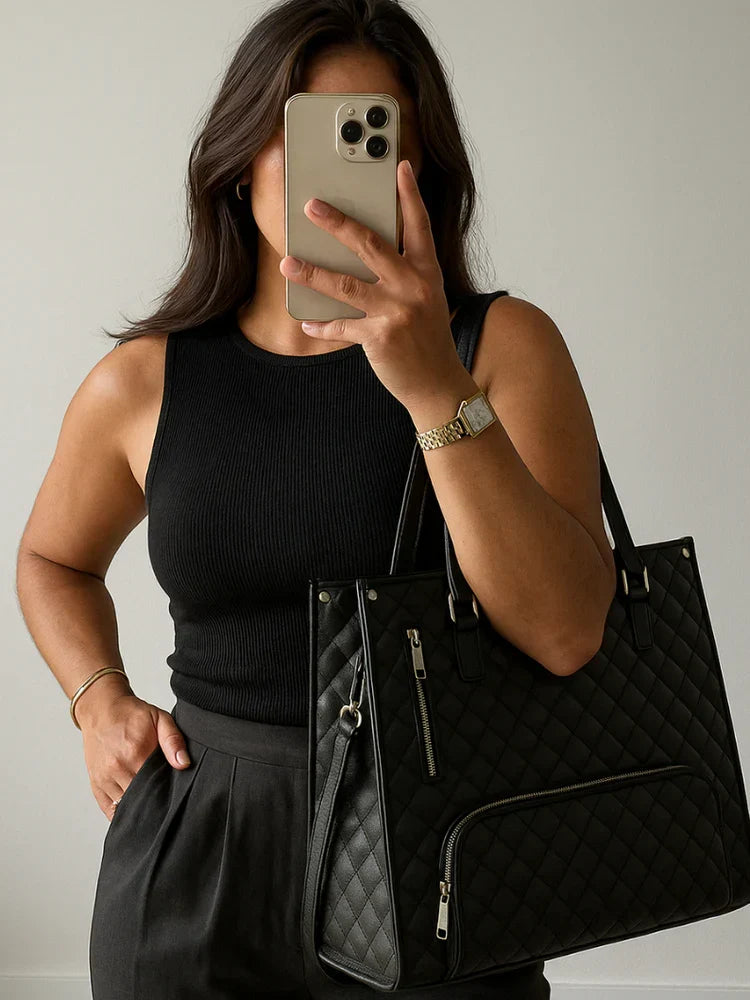 Bolso Tote Ejecutivo con Compartimento Térmico Térmico e Incluye Cartera de Mano