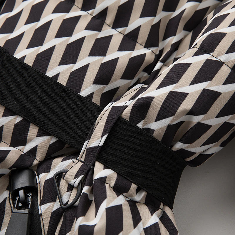 Chaqueta de Esquí Acolchada con Cinturón y Capucha Termosellada