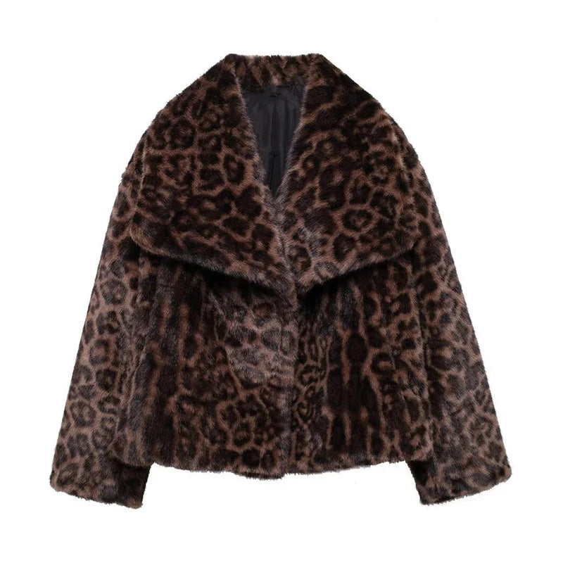 Chaqueta Corta de Pelo Sintético con Solapa Elegante - Alurea