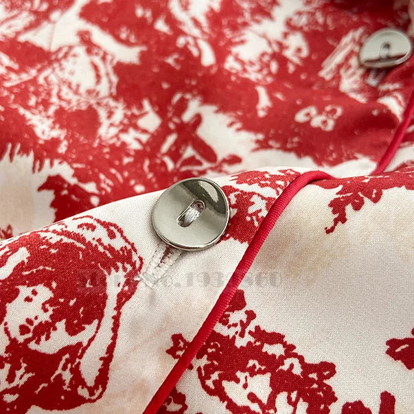 Conjunto de Pijama Elegante de Satén Estampado
