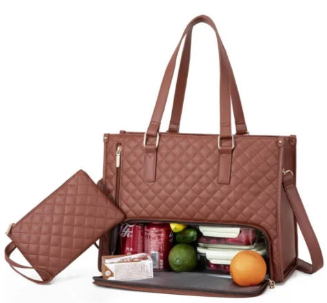 Bolso Tote Ejecutivo con Compartimento Térmico Térmico e Incluye Cartera de Mano