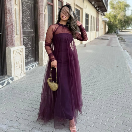 Vestido de Fiesta en Tul Burdeos | Olivia