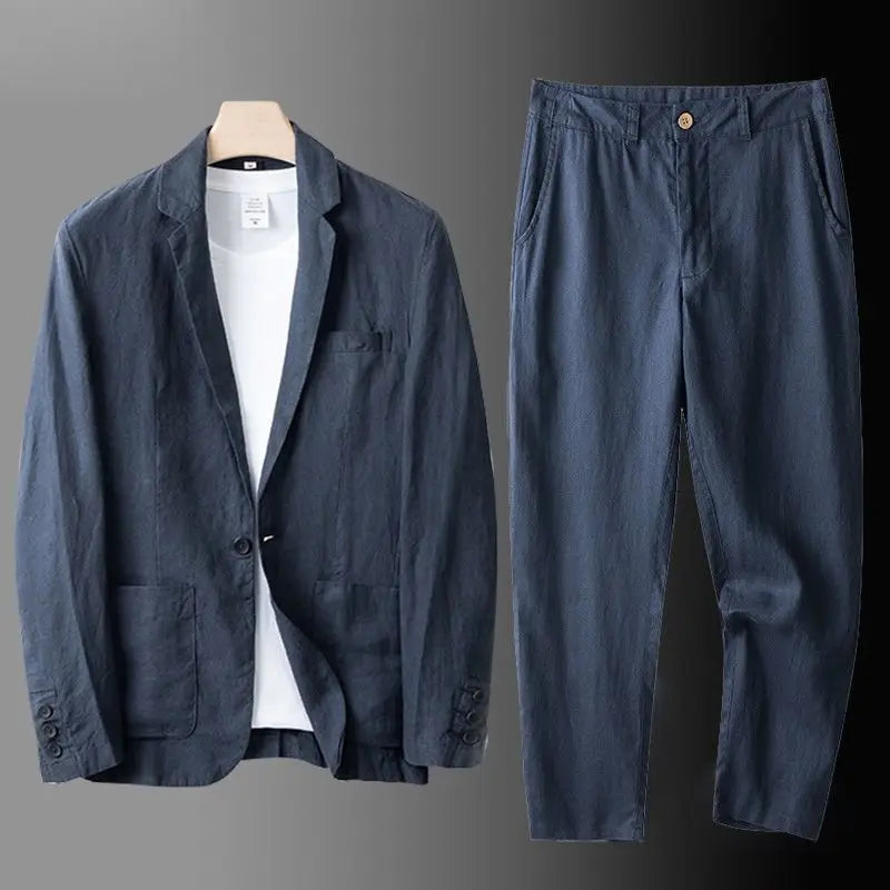 Elegante juego de ropa de cama de lino