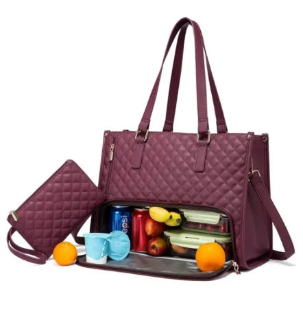 Bolso Tote Ejecutivo con Compartimento Térmico Térmico e Incluye Cartera de Mano