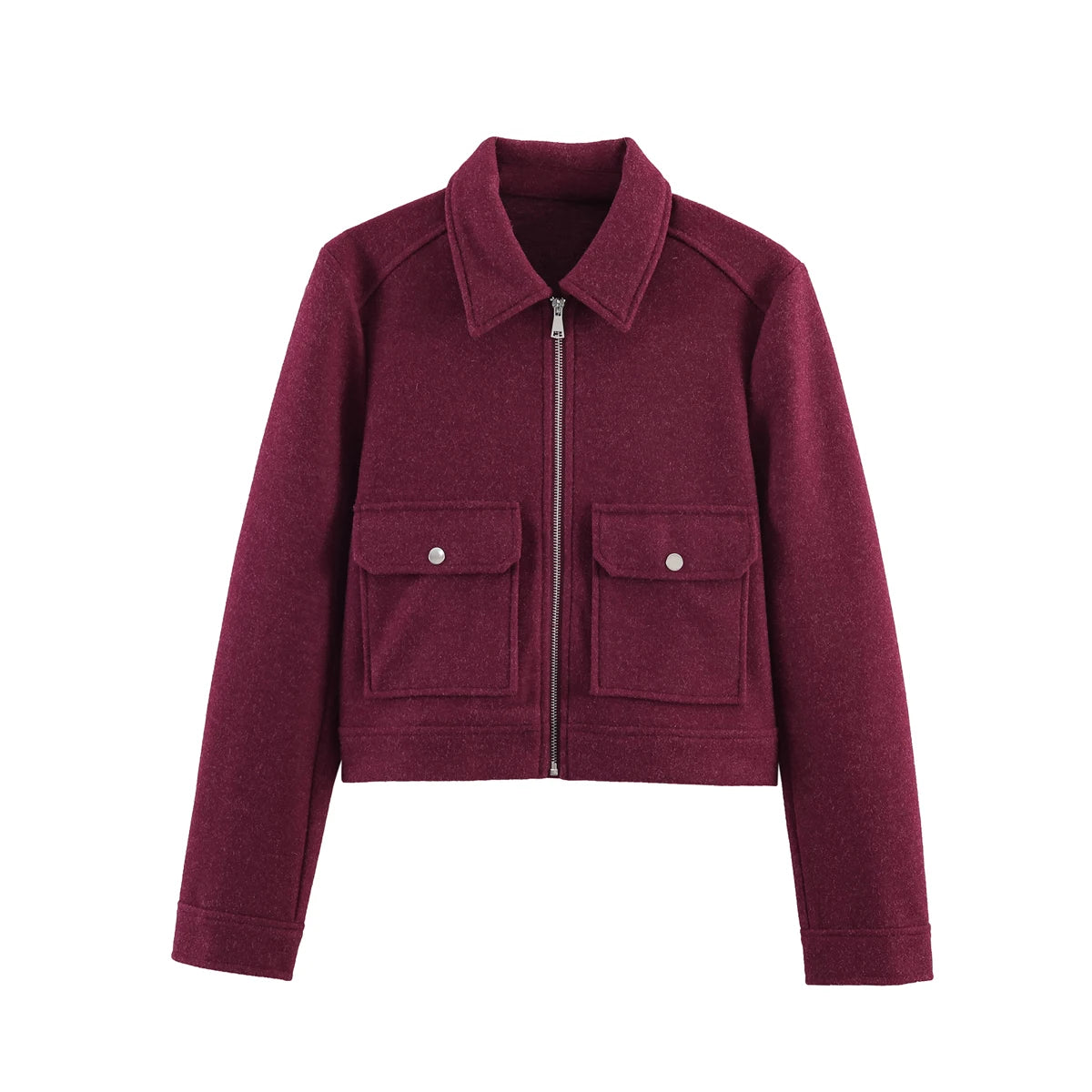 Chaqueta Corta Casual con Bolsillos de Solapa