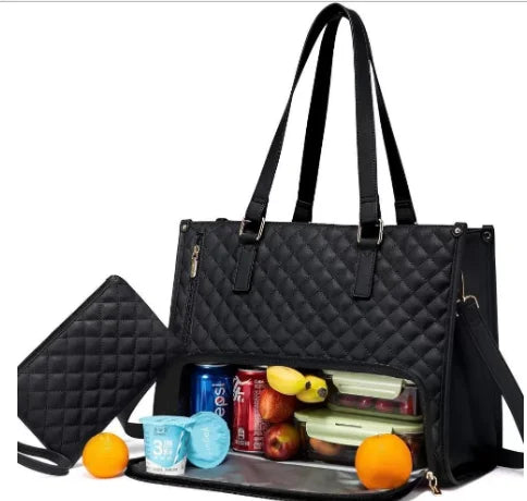 Bolso Tote Ejecutivo con Compartimento Térmico Térmico e Incluye Cartera de Mano