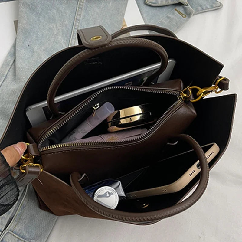 Bolso bandolera de estilo coreano a la moda, bolso cruzado y bolso de piel sintética simple para mujer
