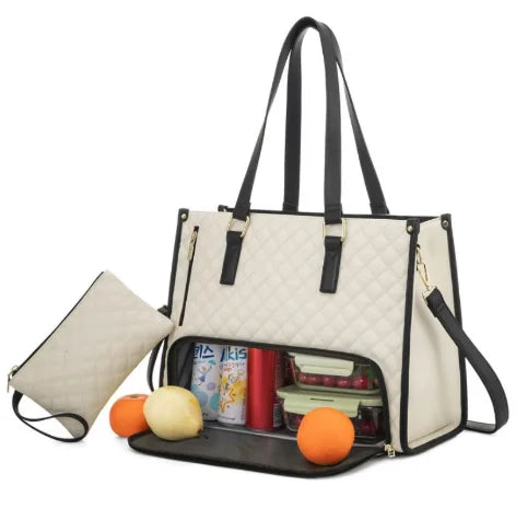 Bolso Tote Ejecutivo con Compartimento Térmico Térmico e Incluye Cartera de Mano