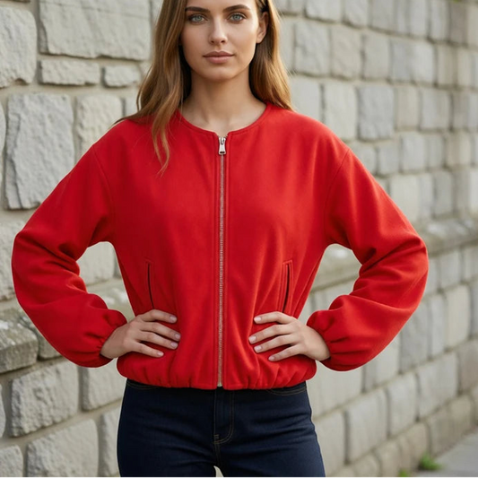 Chaqueta Bomber Corta Oversize sin Cuello | Colección Otoño-Invierno