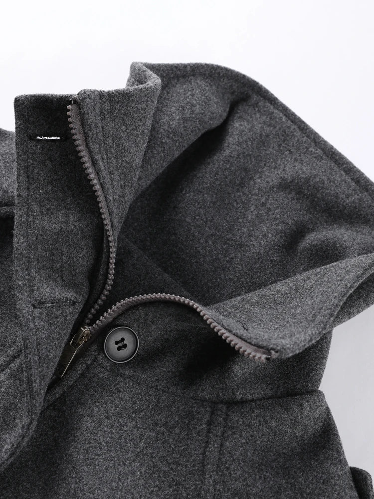 Chaqueta Oversize de Lana con Cuello Alto Oslo