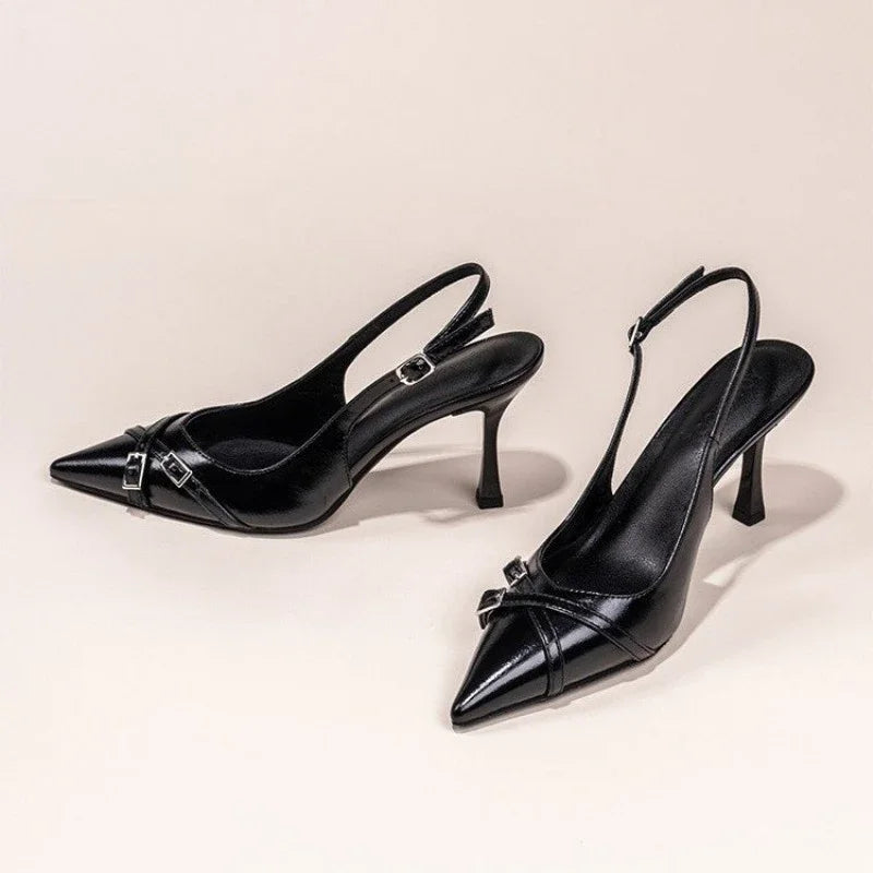 Zapatos de Tacón Destalonados con Hebilla y Punta Fina "Alurea"