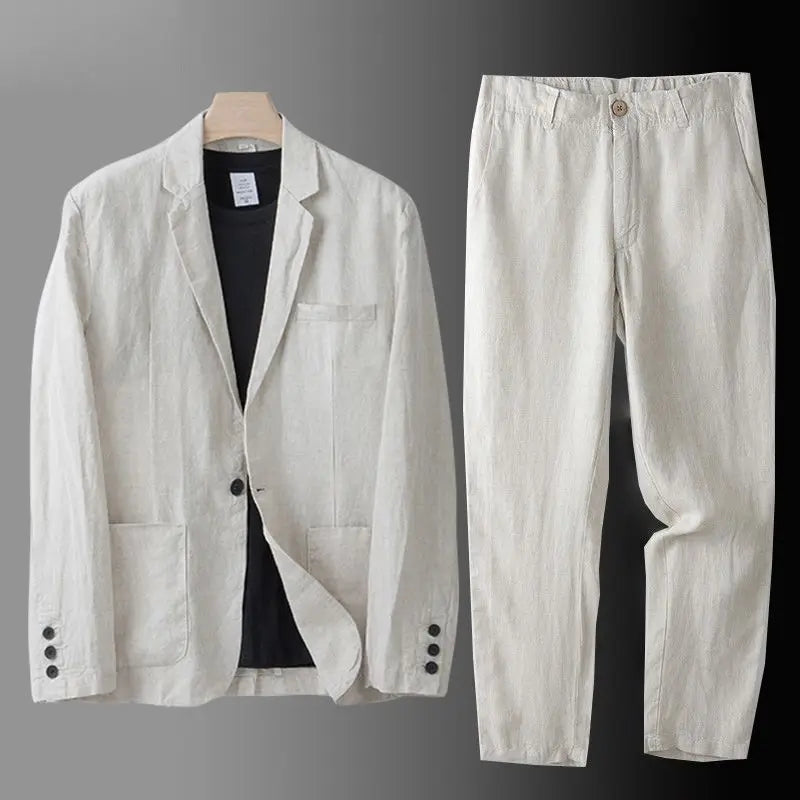 Elegante juego de ropa de cama de lino