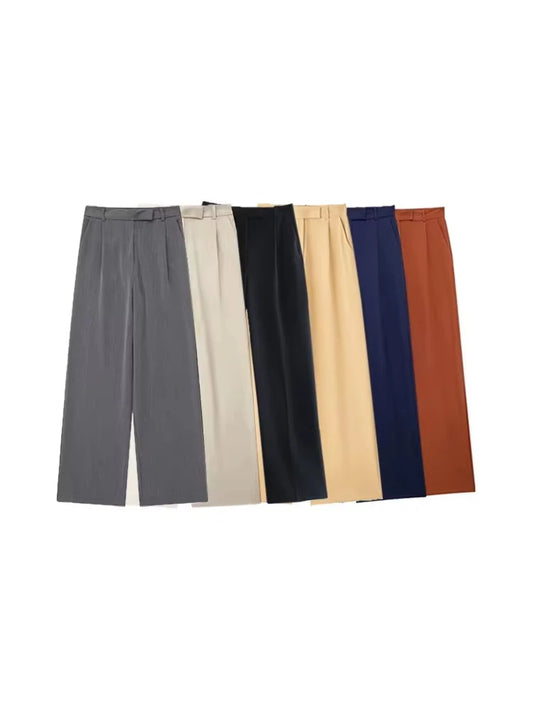 Pantalón de Vestir de Pata Ancha para Mujer