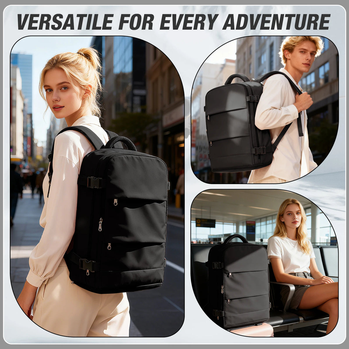 Mochila TravelFlex™ – Equipaje de Cabina, Impermeable y Multifuncional 🎒✈️
