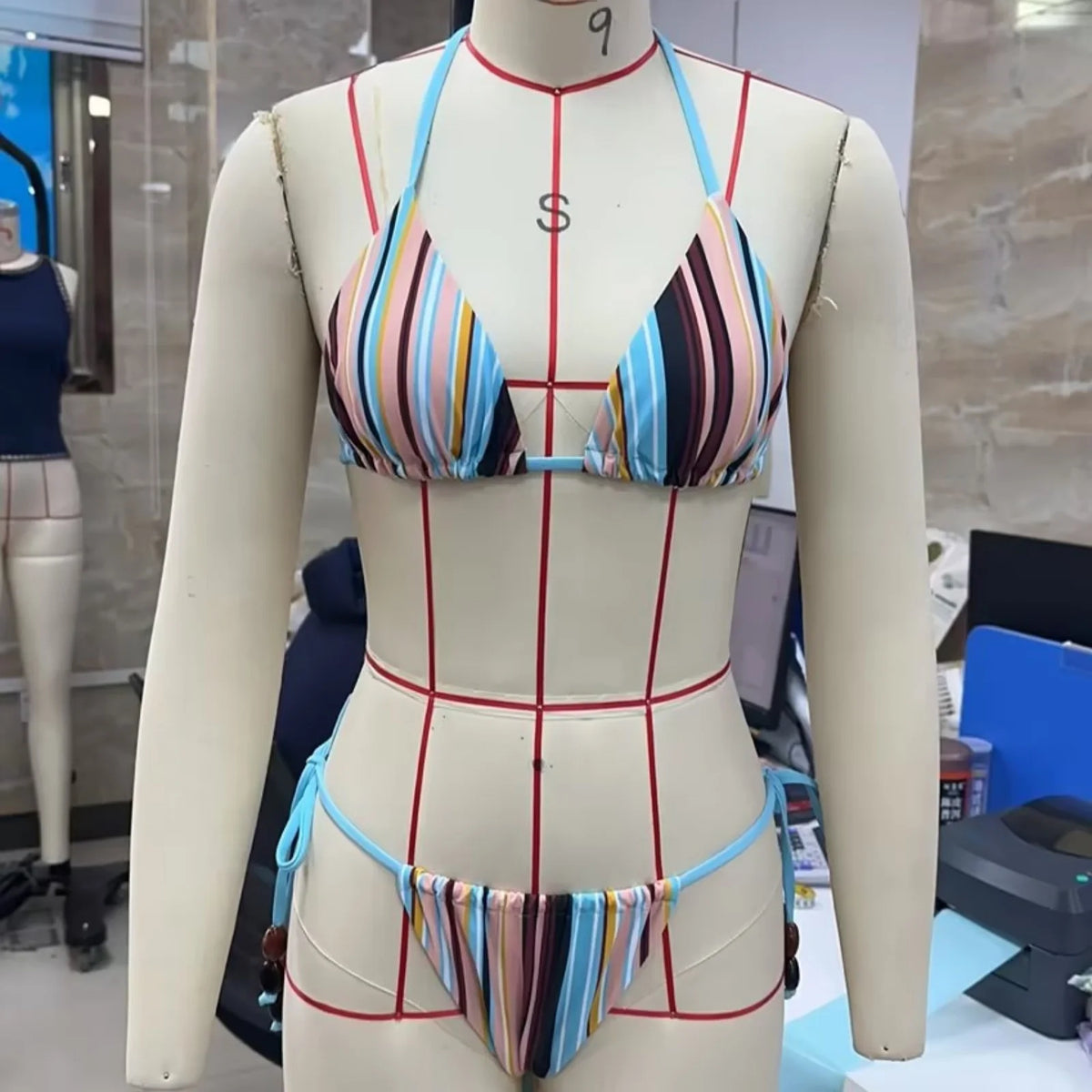 Bikini Triangular Rainbow – Rayas Multicolor