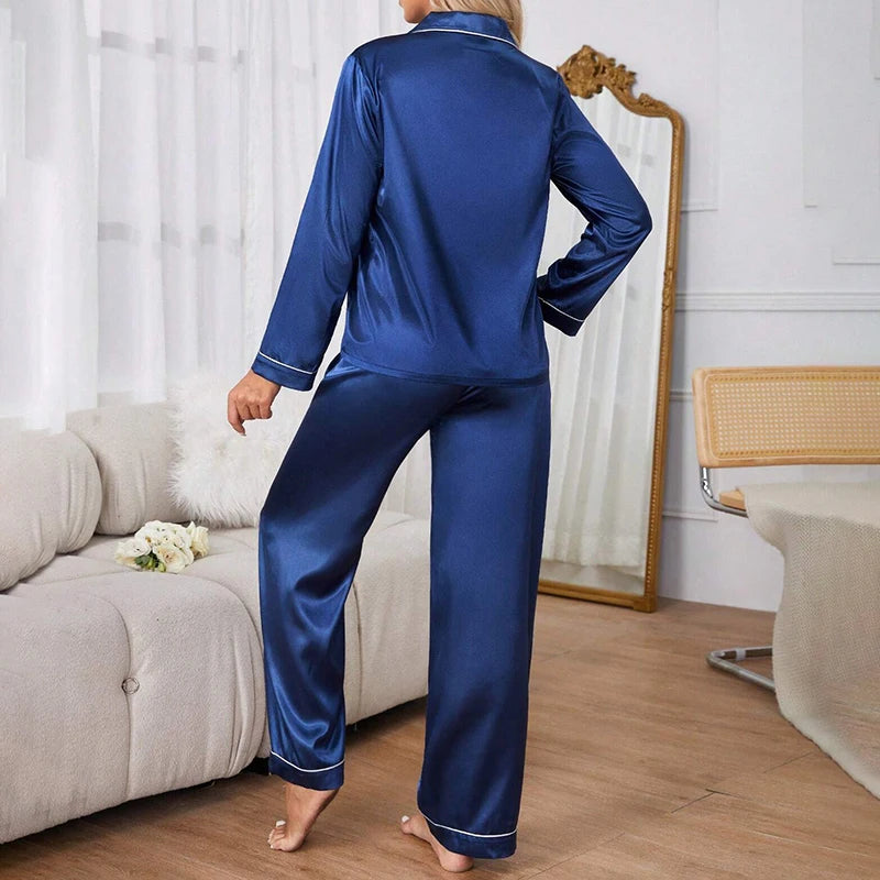PIJAMA DE SEDA SATEEN ELEGANCE™ - CONJUNTO PREMIUM DOS PIEZAS