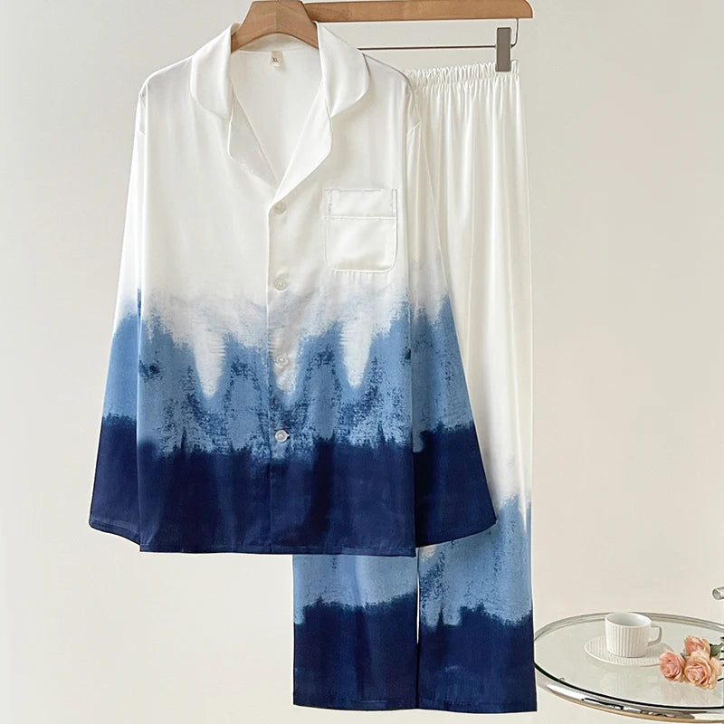 Conjunto de Pijama Elegante de Satén Estampado