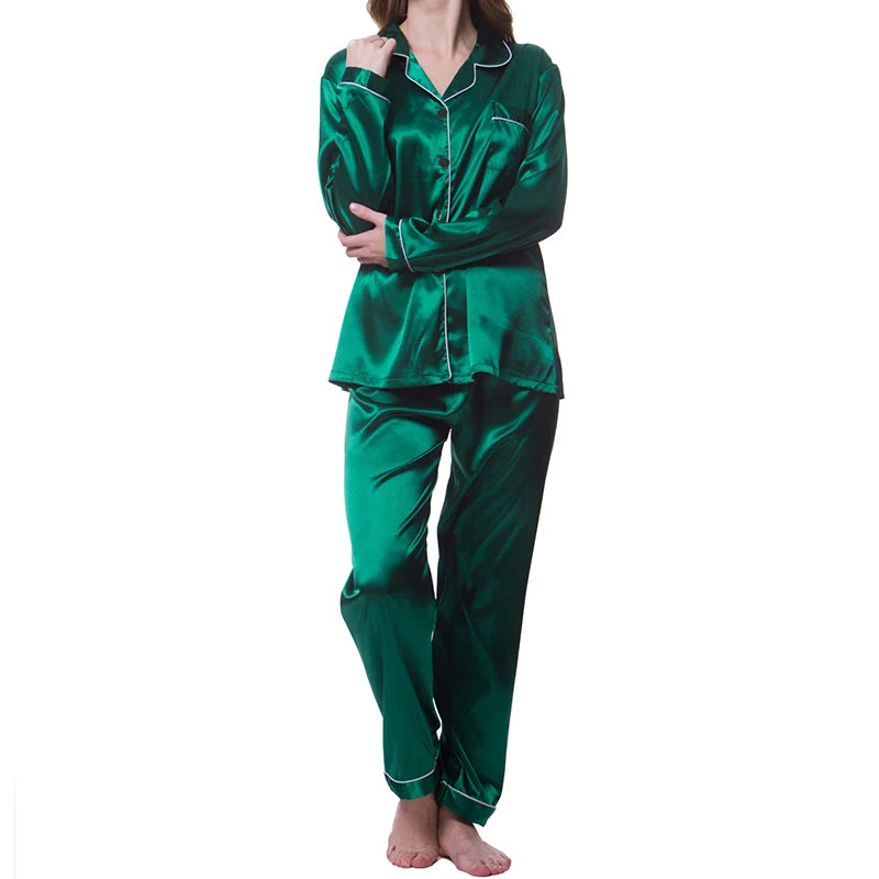 PIJAMA DE SEDA SATEEN ELEGANCE™ - CONJUNTO PREMIUM DOS PIEZAS