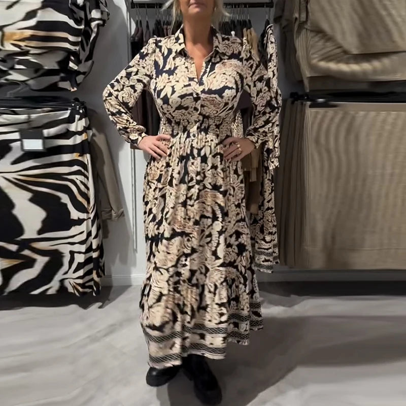 Vestido Camisero Vintage Floral – Elegancia y Estilo