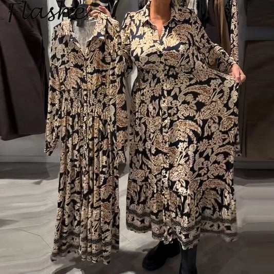 Vestido Camisero Vintage Floral – Elegancia y Estilo