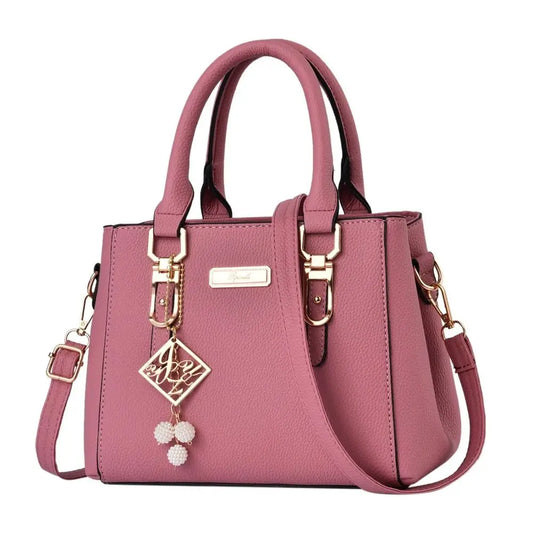 Bolso Satchel Estructurado Verona con Colgante de Perlas