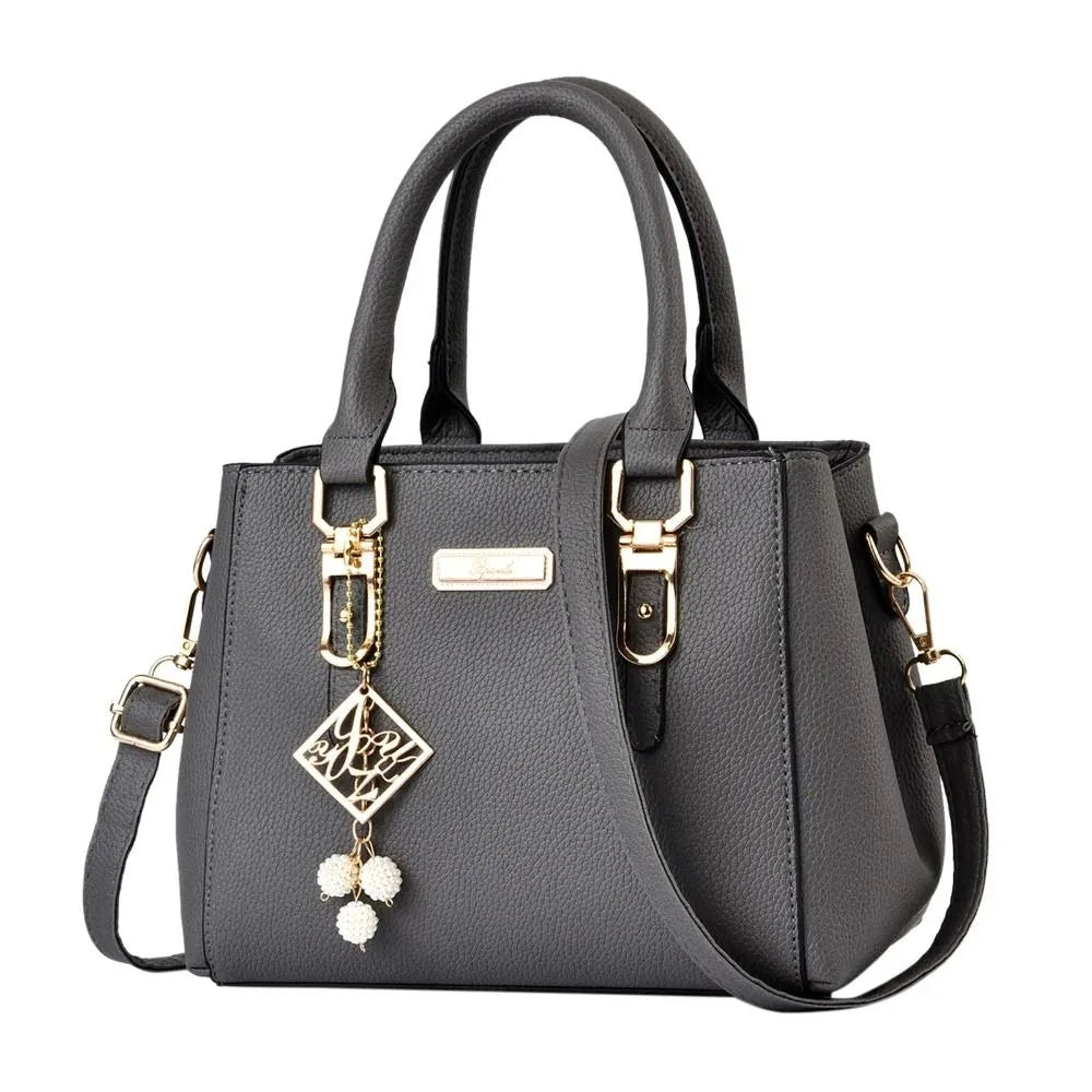 Bolso Satchel Estructurado Verona con Colgante de Perlas