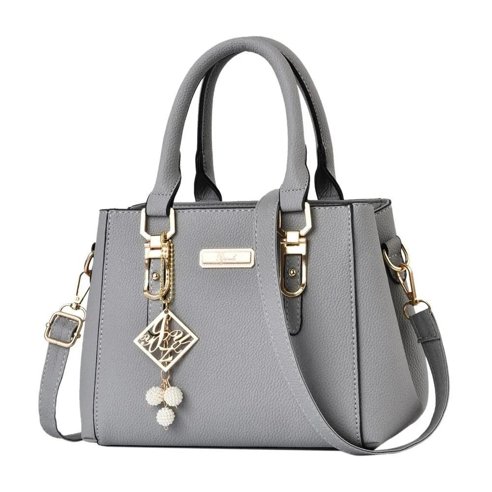 Bolso Satchel Estructurado Verona con Colgante de Perlas