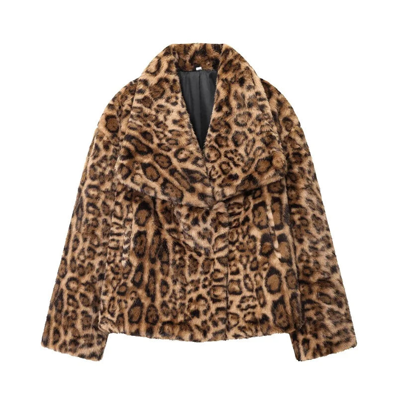 Chaqueta Corta de Pelo Sintético con Solapa Elegante - Alurea