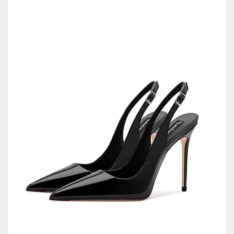 Zapatos de Tacón Alto Destalonados con Punta Fina y Correa Ajustable "Alurea"