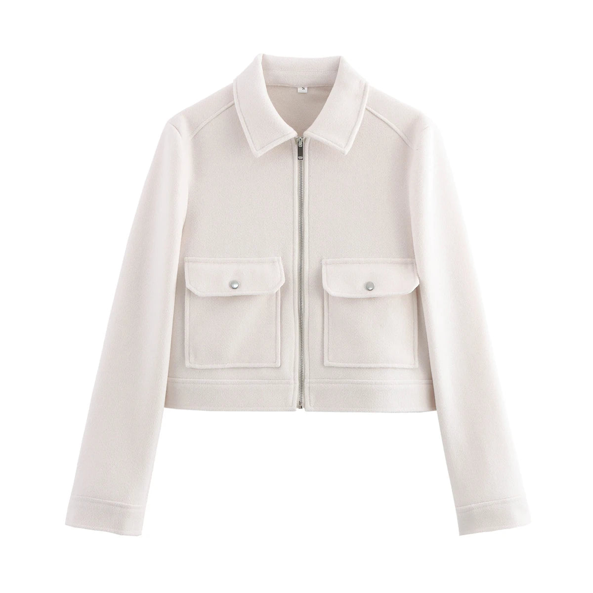 Chaqueta Corta Casual con Bolsillos de Solapa