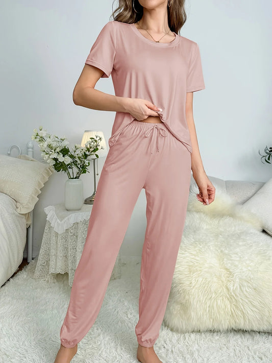 Conjunto de Pijama y Camiseta Casual de Manga Corta